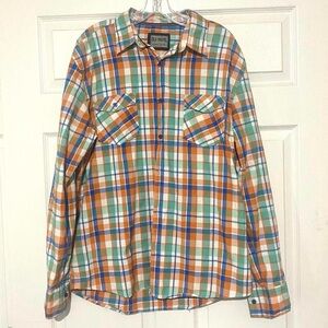 Old Skool Original colorful Plaid long sleeve, button down Shirt Size XL